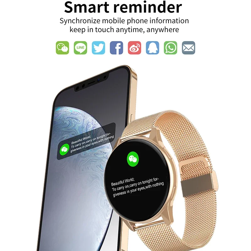 Smart Watch Round Women Waterproof Smartwatch Men Women Fitness Tracker Blood Pressure Monitor for Android IOS Smart Clock PK P8