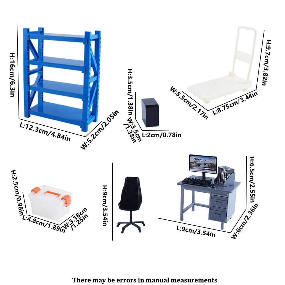 1:12 دمية مصغرة مكتب مستودع مجموعة محاكاة حاوية صندوق تخزين مايكرو مكتب الكمبيوتر عربة نموذج الملحقات لعبة #6