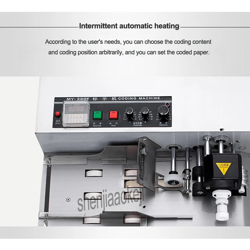 Stainless Steel Widening Digital Continuous Automatic Coder Marking Machine 110/220V Ink Wheel Label Coding Machine 220W 1PC