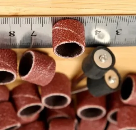 

100PCS Sanding Bands 80# For Sand Shape Groove Finish Soft Hard Woods 12.5mm x 13mm Nail Drill Grinding Bit Files Pedicure Tool