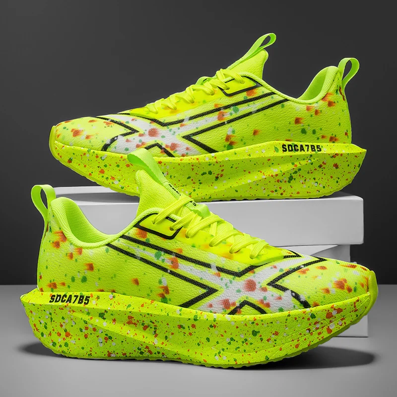 Atmungsaktive Straßenlaufschuhe für Herren – stoßdämpfende und verschleißfeste Sohlen, Eva-Dämpfungspolster, leichte Low-Top-Sneaker mit gestreiftem Design, geeignet für Fitnessstudio, Joggen und Alltag, stilvoller, sportlicher Stil mit Eva-Dämpfung
