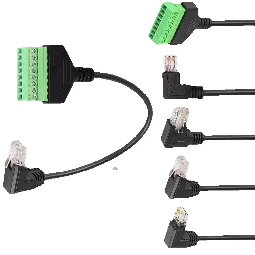 Rj45 To Screw Terminal Block 8p Connector Ethernet Rj45 Male Female To 8 Pin Screw Terminal Network Adapter Cable For CCTV DVR