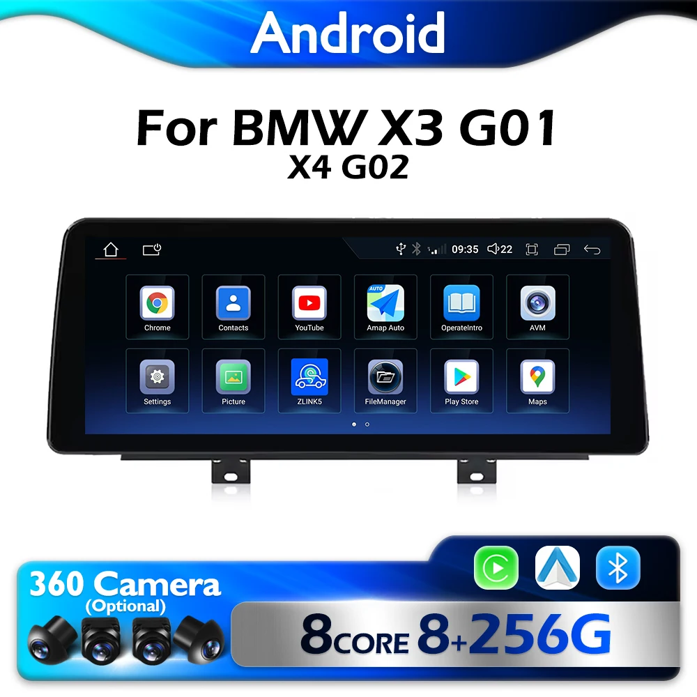 Android 14 Carplay Auto 12.3 inch For BMW X3 G01 X4 G02 2018 - 2020 EVO Car Multimedia GPS Navigation Wifi Radio Player