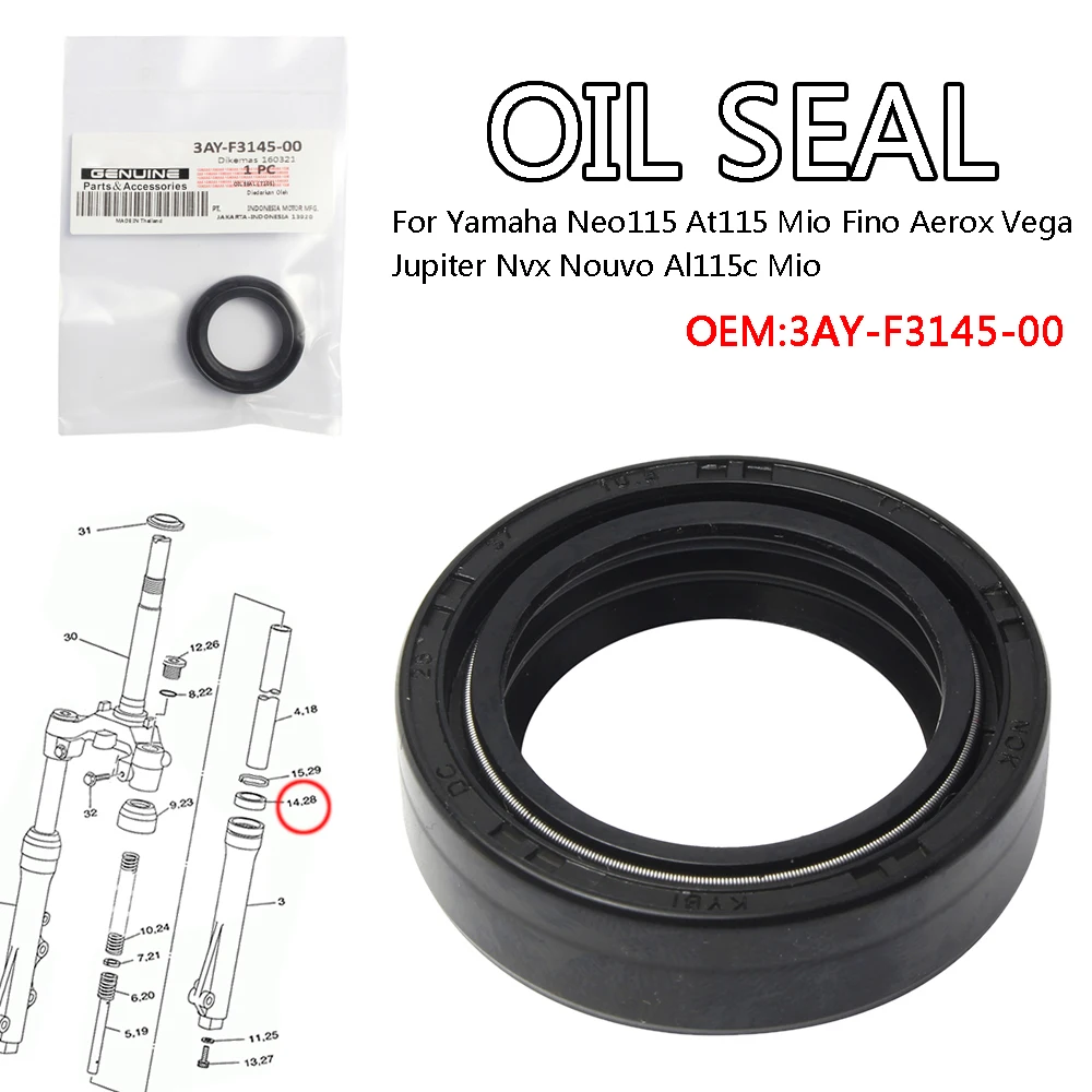 Oil Seal Front Shock For Yamaha Neo115 At115 Mio Fino Aerox Vega Jupiter Nvx Nouvo Al115c Mio 3AY-F3145-00