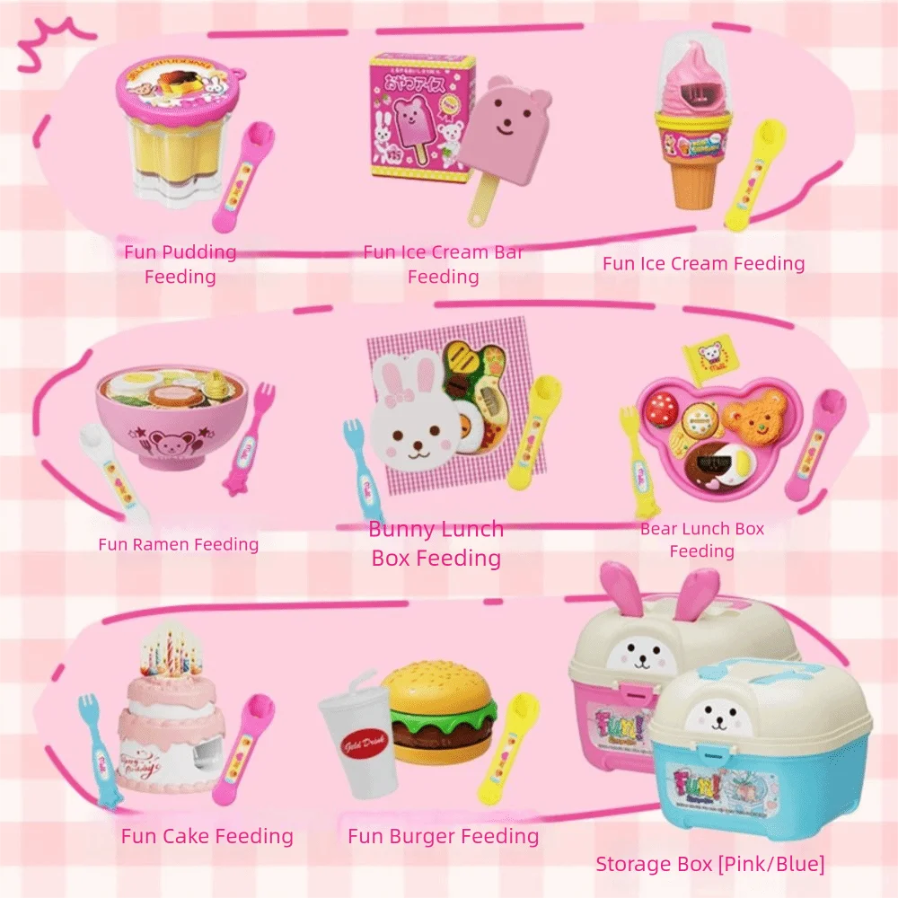 Little BearShape Pudding Feeding Set Pretend Play Simulation Model Lunch Box Pudding Toy Kawaii Early Education Play House Toys