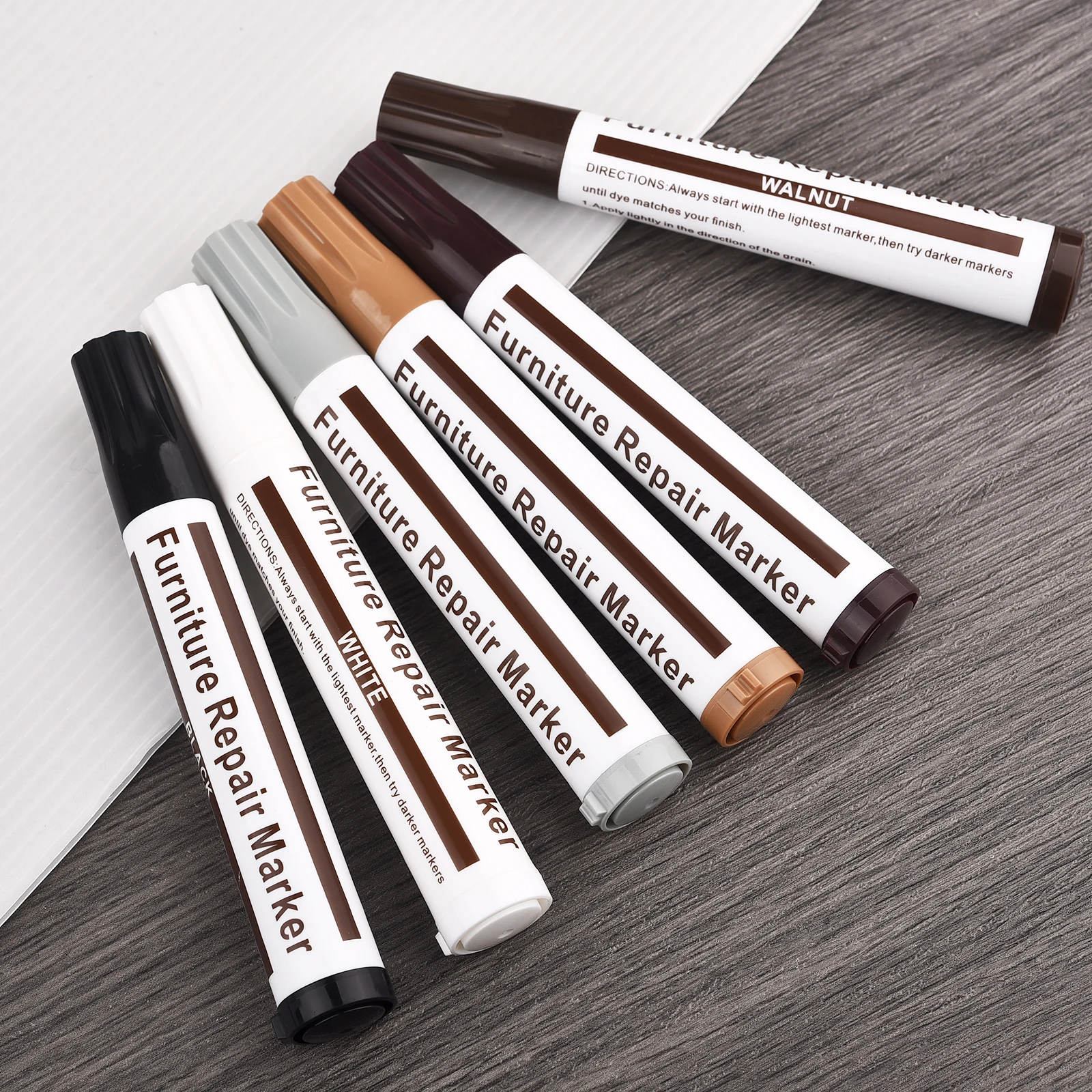 Wooden Furniture Paint Repair Pen Fill Scratches Repair Paint Pen Care Permanent Paint Mark Repair Tool DIY Oily Graffiti Pen