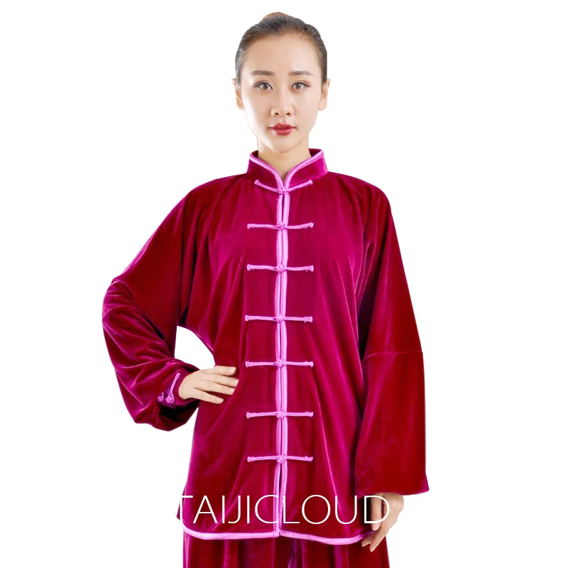 Velvet Tai Chi Suits for Men and Women, Suitable for Martial Arts Practice and Morning Exercises, Autumn and Winter