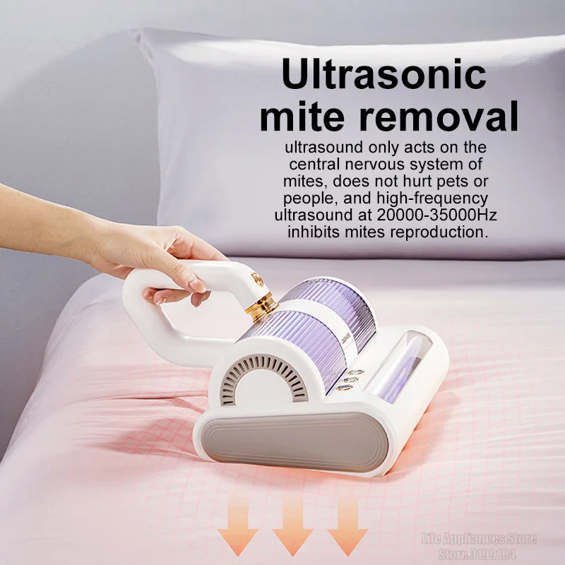 DAEWOO V2 Mite Remover Vacuum Cleaner For Bed Sofa Quilt 14KPA Strong Suction Mites Pet Hair Dust Removal Cleaning Appliances