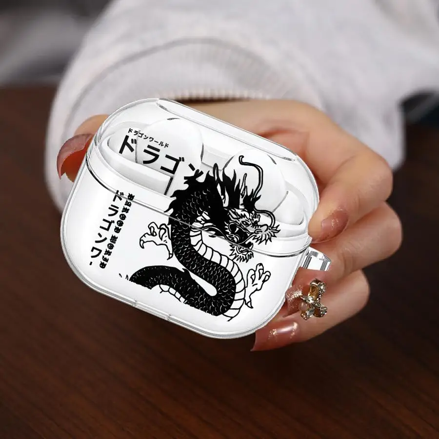 Case For Redmi Galaxy Buds 8Active 6 Pro 8 Lite 5 7 6Active Clear Earphone Cases Cover With Hook The Art World Of Dragons