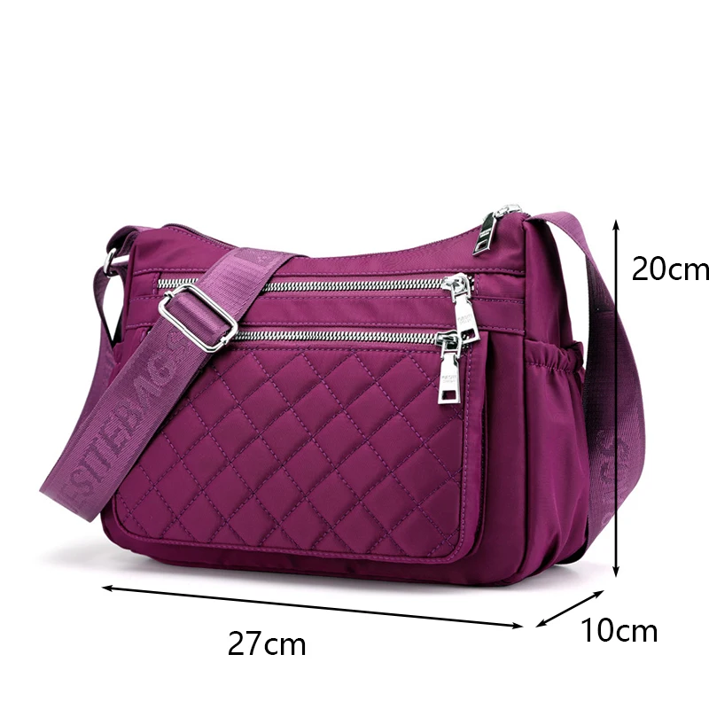 Fashion Women Messenger Bag Nylon Oxford Waterproof Shoulder Package Large Capacity Casual Travel Crossbody Bag