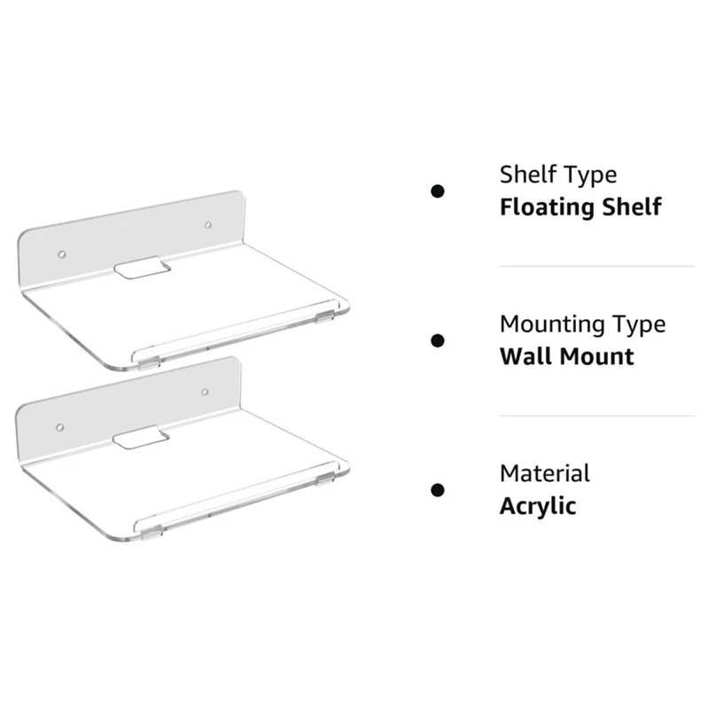 Small Wall Shelf Set 2 For Security Cameras,Speakers,Baby Monitors & More,Universal Adhesive Shelf Easy To Install