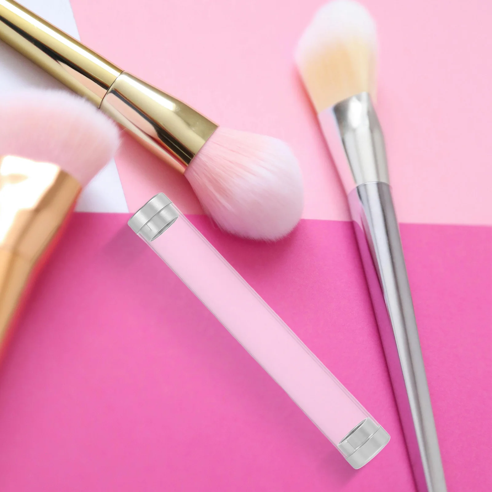 

8Pcs Clear Plastic Tweezer Storage Organizer Tube Dual Opening Round Case Makeup Tools Holder Eyelash Tool Portable