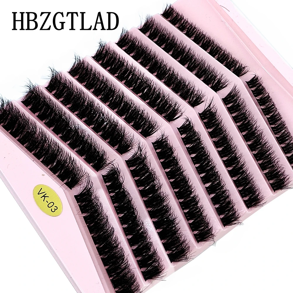 New Fluffy 3D Mink Eyelashes 8 Rows Natural Eyelash Extension Russia Individual False Eyelashes Cluster Makeup Lashes Cilias