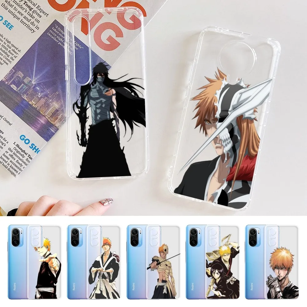 Anime Bleach Kurosaki Ichigo Phone Case For Samsung S 20 21 22 23 for Redmi Note7 8 9 10 for Huawei P20 30 40 Clear Case