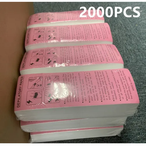 Imagen 1 del producto Alta calidad, 500/1000/2000 Uds., tela no tejida para el cuerpo, rollos de papel encerado para eliminar el vello, depiladora, tira de cera, papel al por mayor