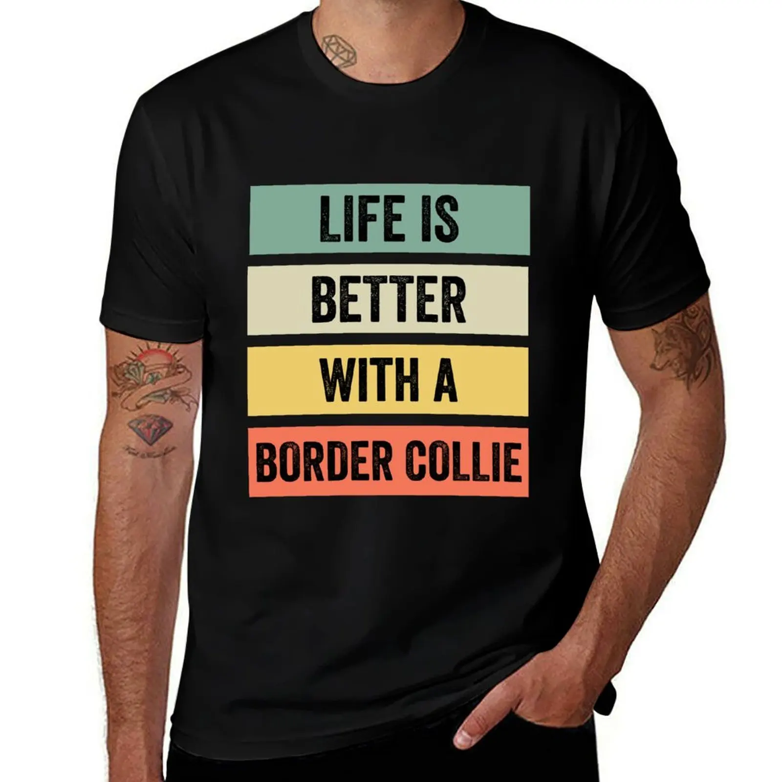 Life is Better With a Border Collie T-Shirt shirts graphic boys animal print men graphic t shirts