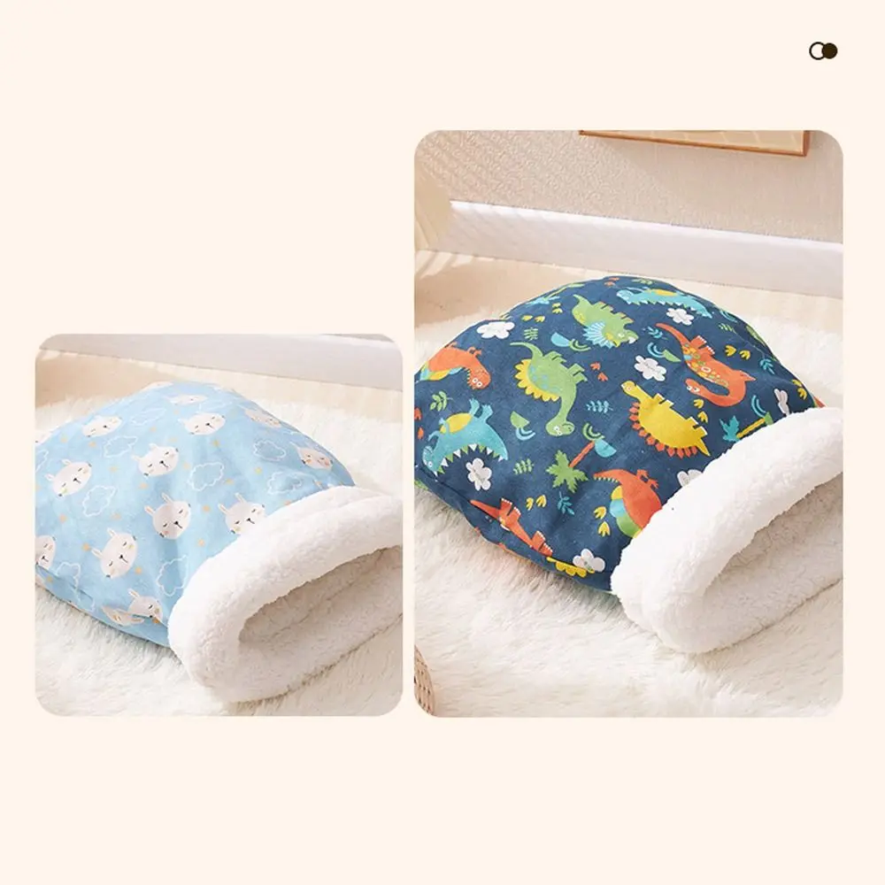 Creative Plush Cat Sleeping Bag Cartoon Thickened Cat Cave Bed Winter Warm Pocket Type Pet Snuggle Sack Pet Supplies