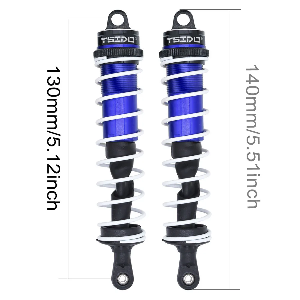 YSIDO 120mm Voor 140mm Achter Schokdemper Demper Schorsing voor 1/8 1/7 JLB HSP EM Racing DHK HPI Redcat LRP ZD Racing Hongnor