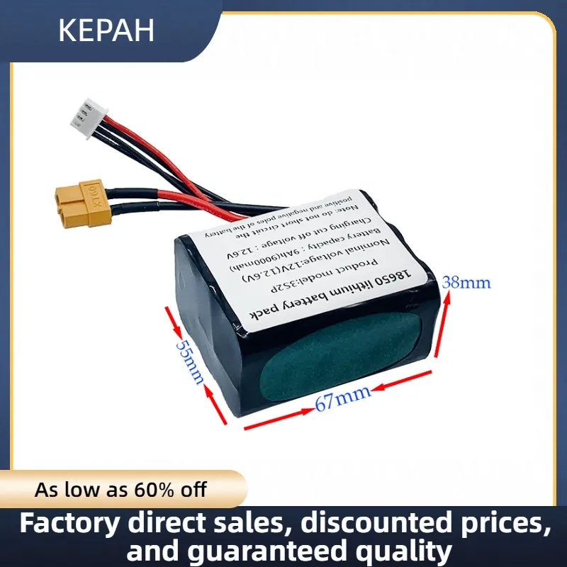 New 12V Battery 12.6V 9Ah 3S2P Li-ion Use Single Cell NCR18650 Combination Suitable for Parrot Disco and Various Drones