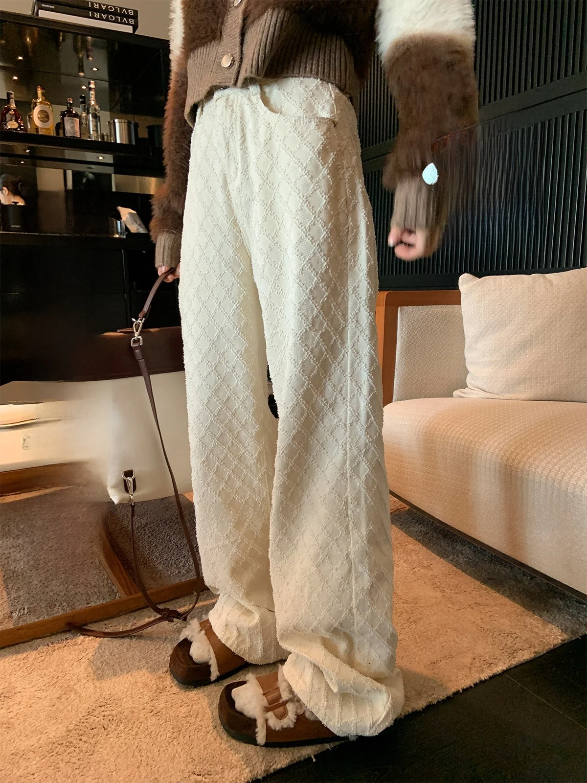 

Loose Straight Leg Jeans High Waist Midi Length White id Pattern New Sle Spring Faion Women's Premium Denim Trousers