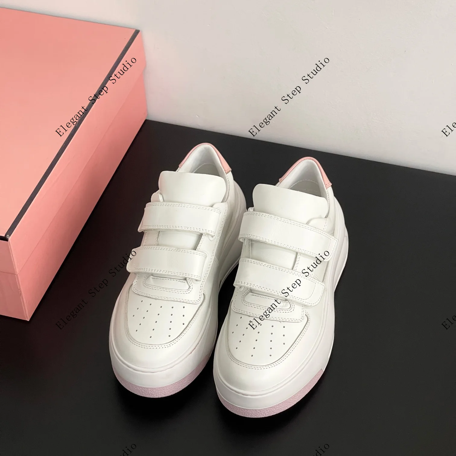 

Women's Shoes Cowhide Flatform Strap Platform Sneakers Chunky Sole
