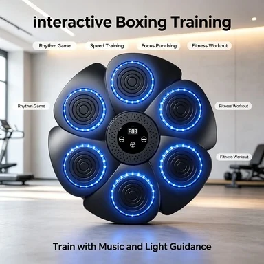 Smart LED Music Boxing Trainer Wall Hanging Boxing Target Home Fitness Reaction Training Machine view 4
