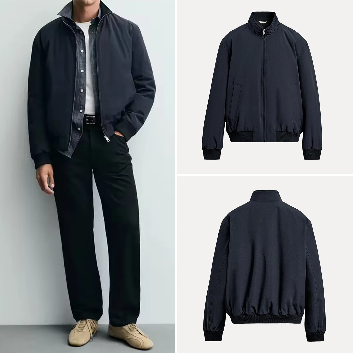 

Tech Fabric Pilot Zipper Jaet Outerwear for Men Autumn 2025 Stand Fit Long Sve Stand Collar Youth Z