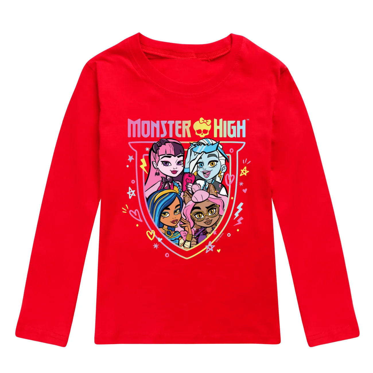 monster high Tshirt Kids Clothes Teenager Boys O-Neck Cartoon Casual T-shirts Girls Long Sleeve Tops Children\'s Clothing