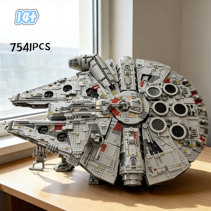 2026 New 7541PCS Home Decoration Blocks Compatible 75192 The Large Ship Famous Movie Toys For Birthday Christmas Party DIY Gifts