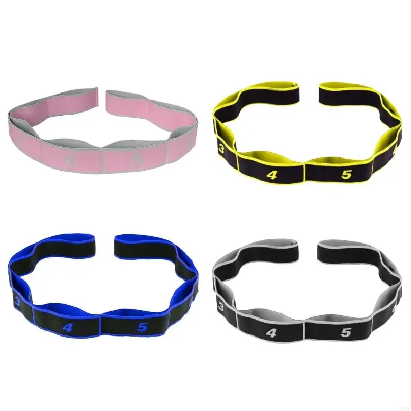 

Stretching Strap, 8 Loop Yoga Straps for Stretching, Elastic Stretch Strap Stretch Band for Exercise Yoga Fitness Gym T4MB