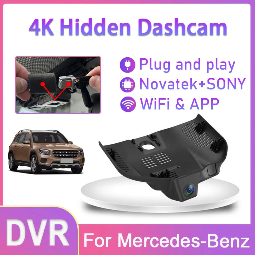4K Dual-Objektiv-Dashcam für Mercedes-Benz C-Klasse C200L C260L 2022 2023 Spezielle Auto-DVR-WiFi-Dashcam, UHD-Nachtsicht, hohe Qualität