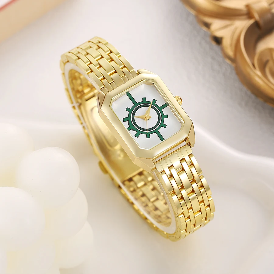 Fashion Light Luxury All-match Rectangular Dial Alloy Material Women's Quartz Watch, Suitable for Daily Wear, Christmas Gift