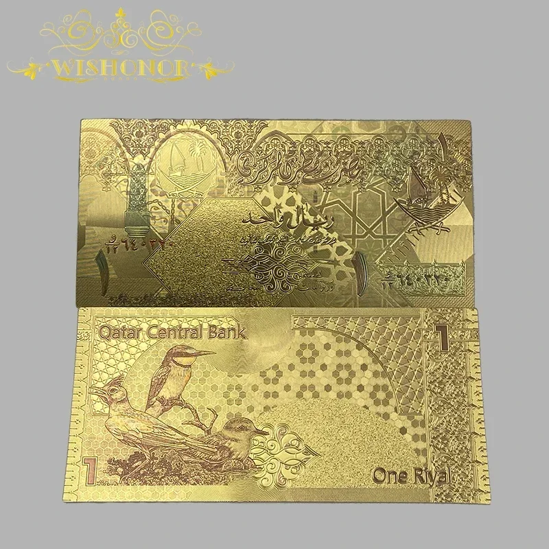 6 Design Nice Color Qatar Banknote QAR Banknote in 24k Gold Plated For Collection