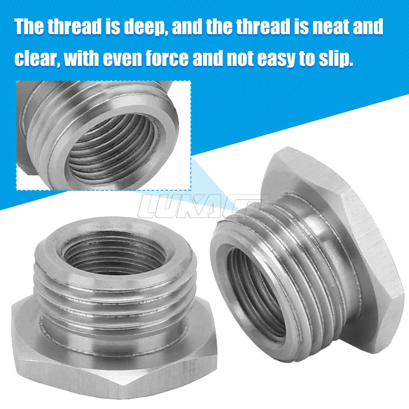 2 Pieces Motorcycle Stainless Reduce Hex Bolt Bung Plug Head Exhaust for O2 Oxygen Sensor For Harley Models With 10mm Diameter