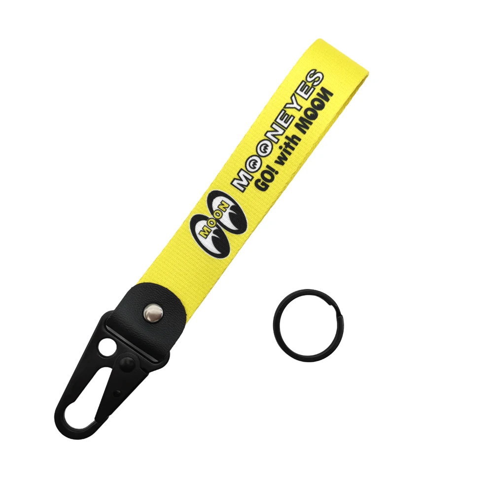 JDM Federclip Auto-Schlüsselanhänger Gelb MOONEYES Motorrad-Schlüsselring Persönlicher Modischer Stoff-Schlüsselanhänger JET-Tag Anhänger Zubehör – Detail 10