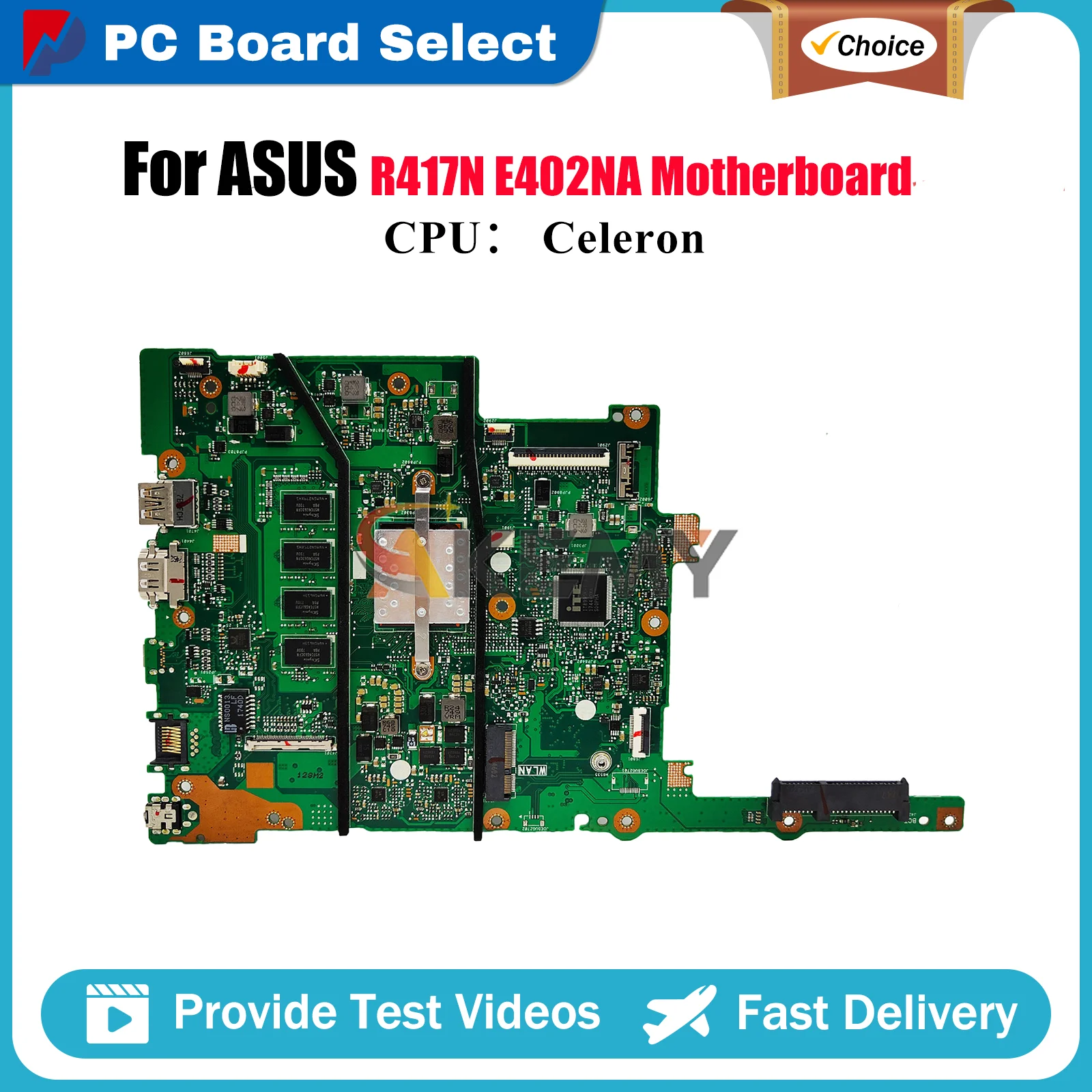

E402NA Laptop Motherboard For ASUS EeeBook R417N E402N E402NA Notebook Mainboard With Celeron CPU 100% tests OK fast shipping