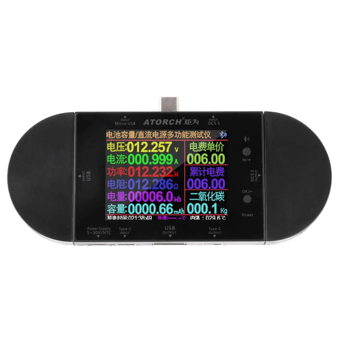 A99X ATORCH UD24 USB Tester Type-C 2.4Inch Digital Voltmeter Ammeter Power Bank Voltage Detector Volt PD Trigger Electric Meter