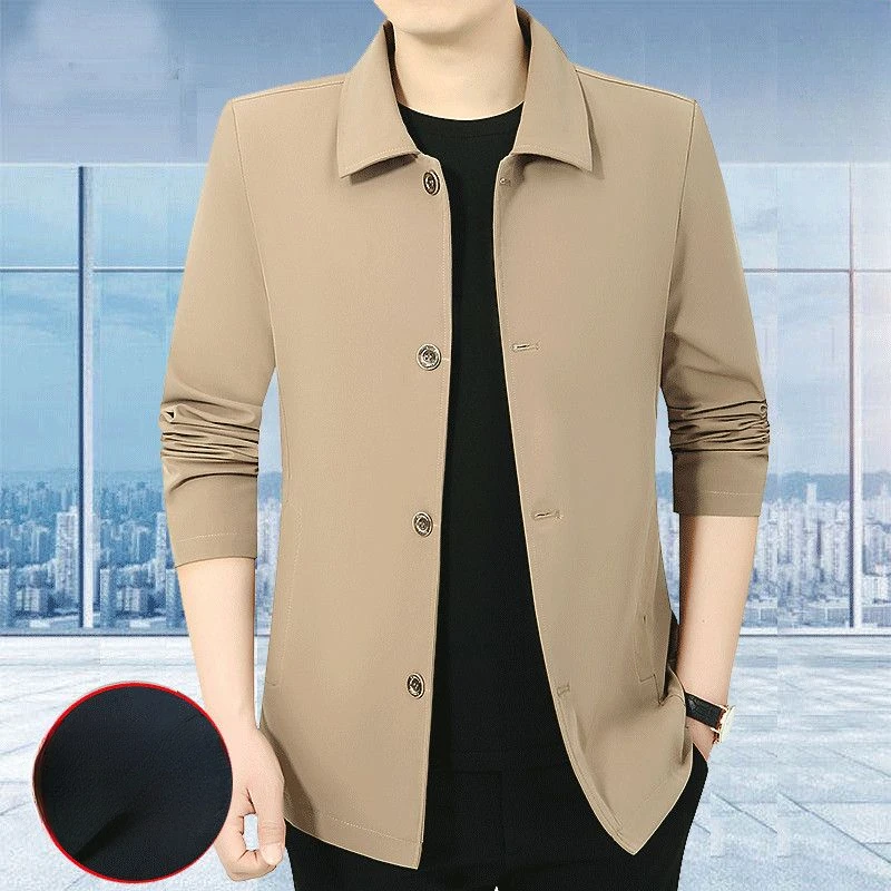 2023 Men Spring Autumn New Business Casual Coats Male Single Breasted Clothes Jackets Men Solid Color Thin Outerwear D449