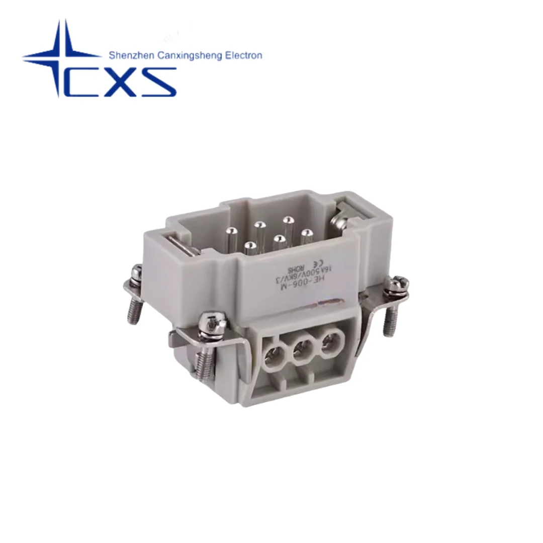 HDC-HE-006-M HDC-HE-006-F Heavy Duty Connector Rectangular Connector Header HE-006 6 pins/pin Hot Runner