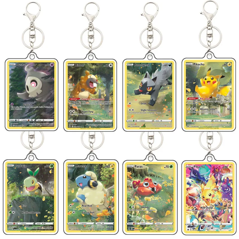 

Pokemon Self-Made Original Acrylic Magmortar Riolu Lapras Mew Qikachu Mareep Poochyena Latias Anime Peripherals Key Ring Pendant