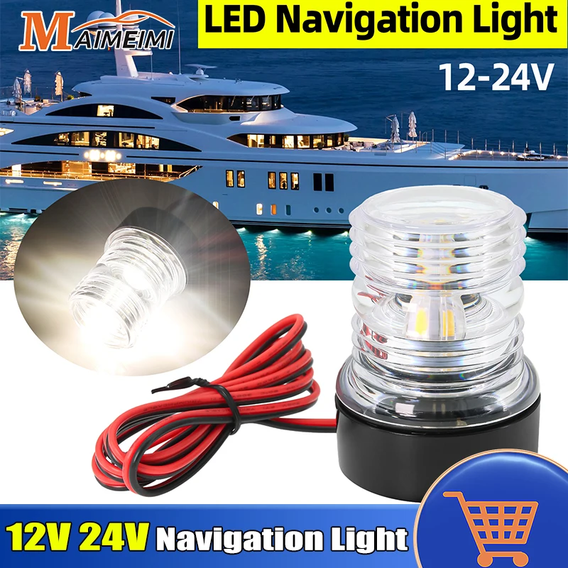 Navigation Light All Round 360 Degree 3 Color LED Anchor Light for 12V 24V Marine Yacht Boat Accessories Marine Sailing Light