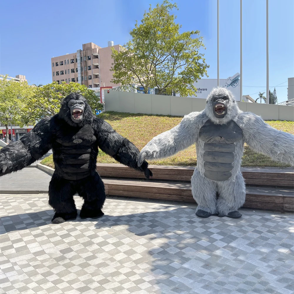 Costume gonflable de gorille géant, Costume gonflable en peluche King Kong, parfait pour les fêtes de carnaval d'halloween, mascotte de gorille en fourrure