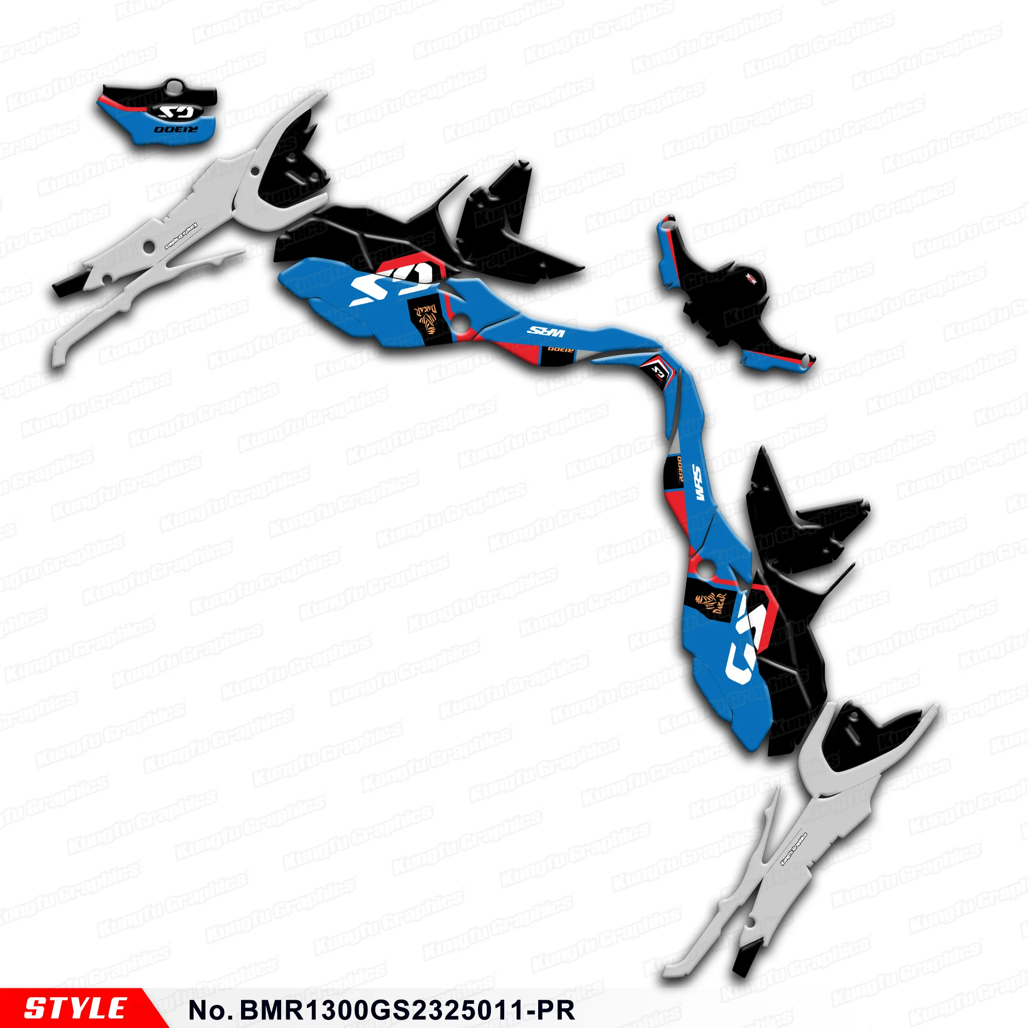 JY RACING Graphics Kit Motorcycle Stickers for R1300GS R 1300 GS 2023 2024 2025, Rebuild Kit, BMR1300GS2325011-PR