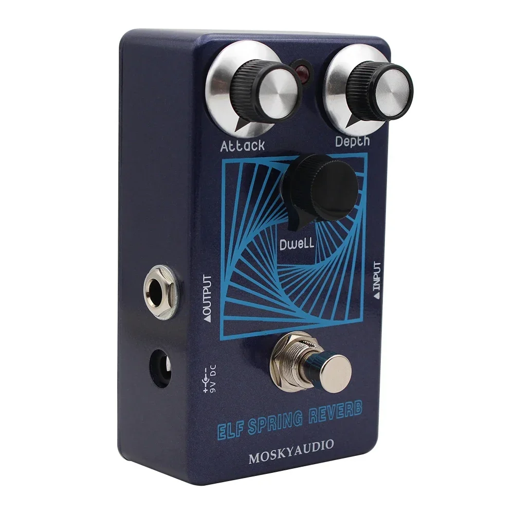 Mosky ELF Spring Reverb Effect Pedal,Vintage Voiced Reverb Guitar Pedal with Attack/Depth/Dwell Control