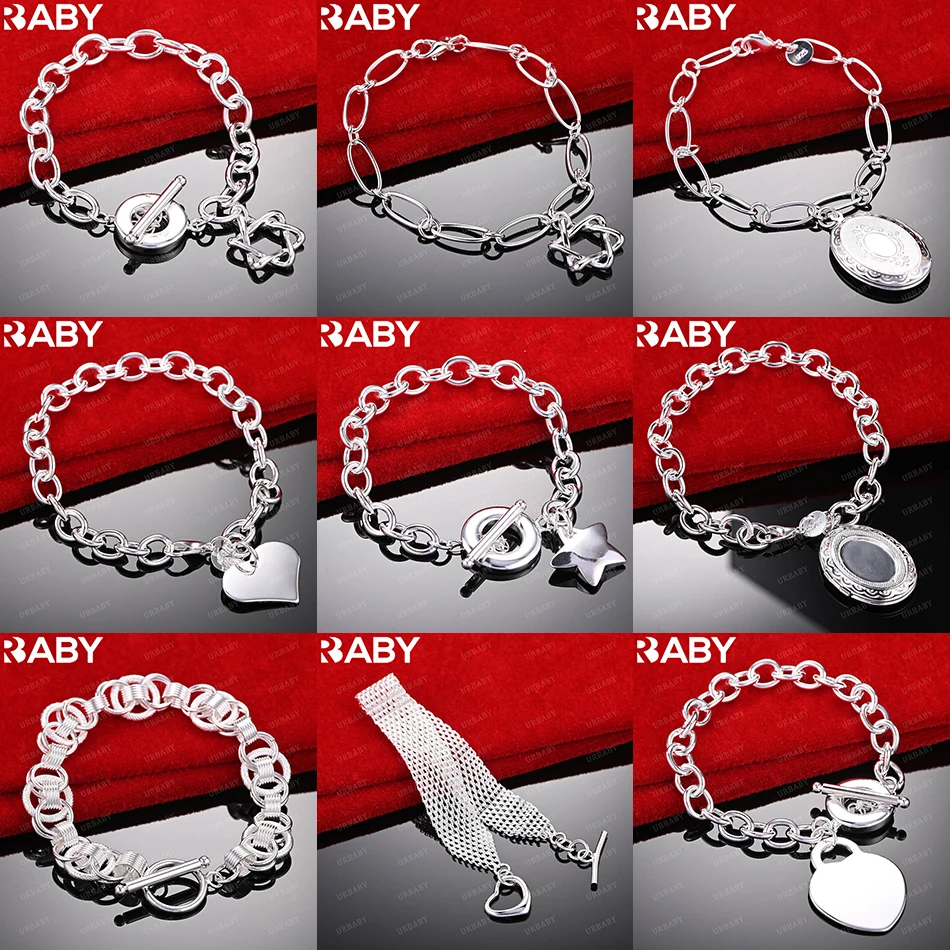 

URBABY 925 Sterling Silver Design Bracelets For Women Men Creativity Gifts Street All-match Party And Daily Wear