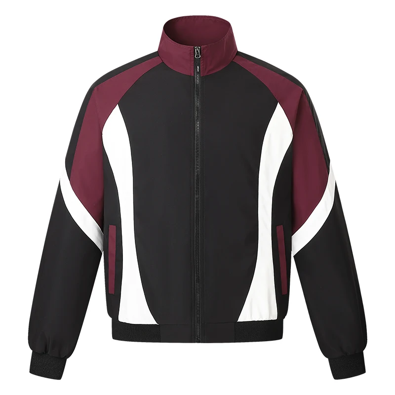 Unisex Casual Zip-Up Track Jacket - Soft Breathable Running & Hiking Coat for Men & Teens (Black/White Color Options)