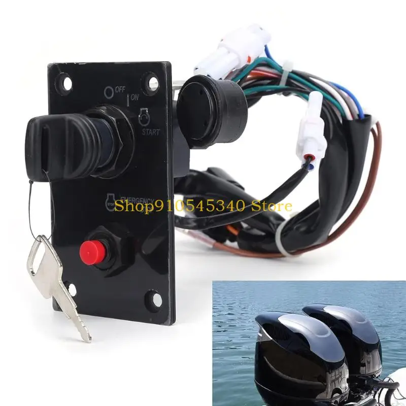 U2JA Marine Ignition Switches Control Panel with Harness for Outboard Repair