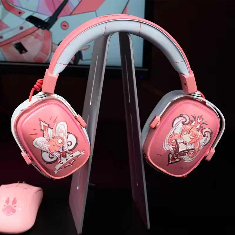 VALKYRIE VK S1 Headphone Gaming Tri-Mode Nirkabel Chip Esports Ai Peredam Kebisingan dengan Mikrofon Earphone Gaming PC Kustom