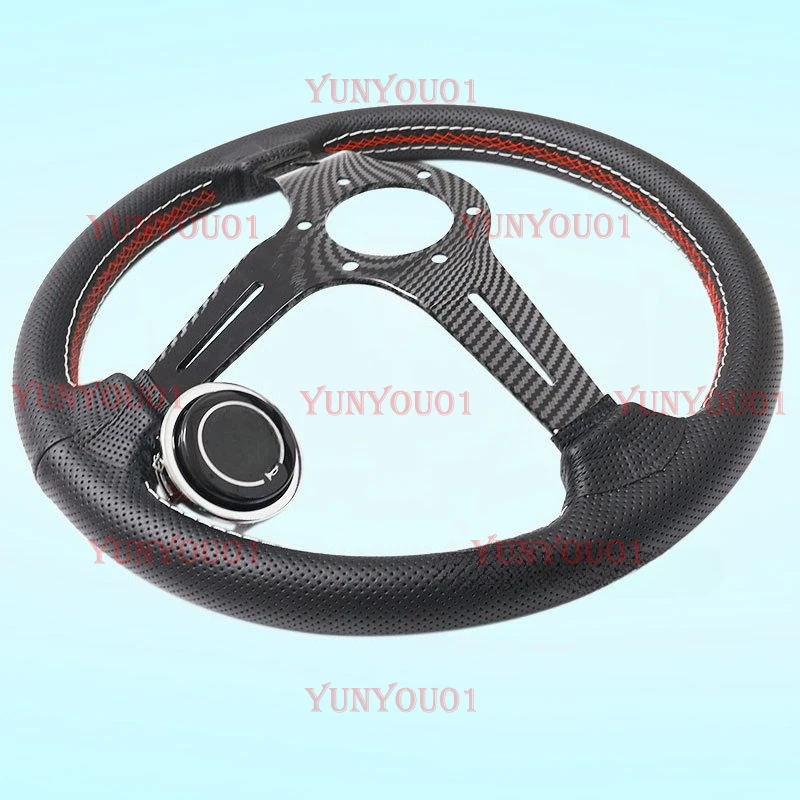 

Car Modification 14-inch Medium Concave Water Transfer Carbon Fiber Color Car Steering Wheel Hole Spacing 74mm