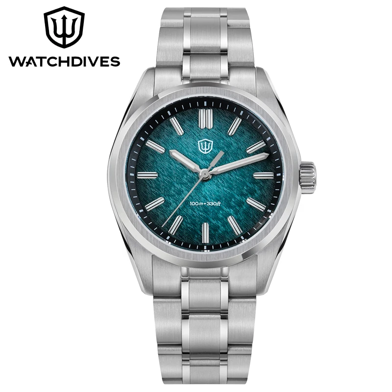 Watchdives WD0003B Quartz Watch VH31 Sweep Second Movement Aventurine Dial 316L Stainless Steel Sapphire Luminous Waterproof